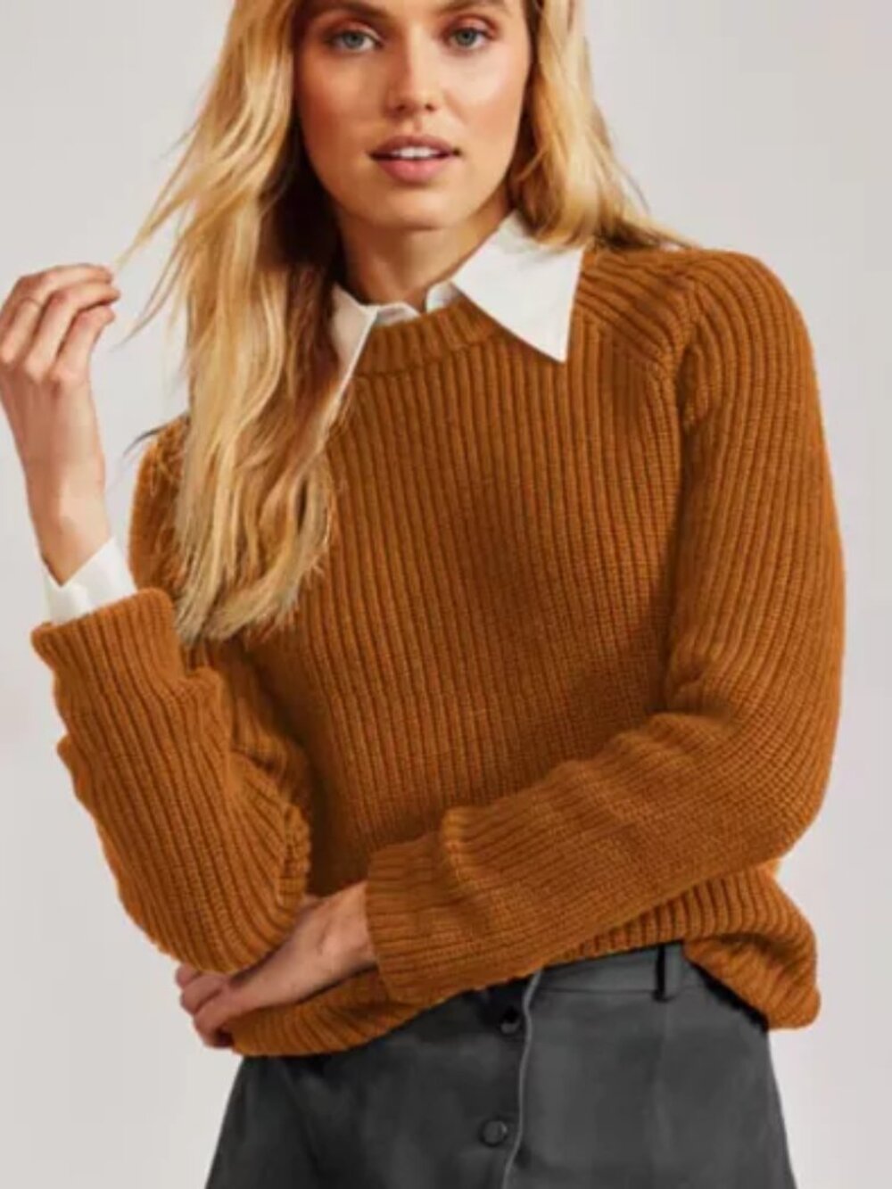 525 America Camel 100% Cotton Sweater M